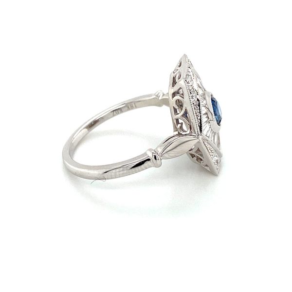 Vintage Style Halo Sapphire Ring Image 3 David Douglas Diamonds & Jewelry Marietta, GA