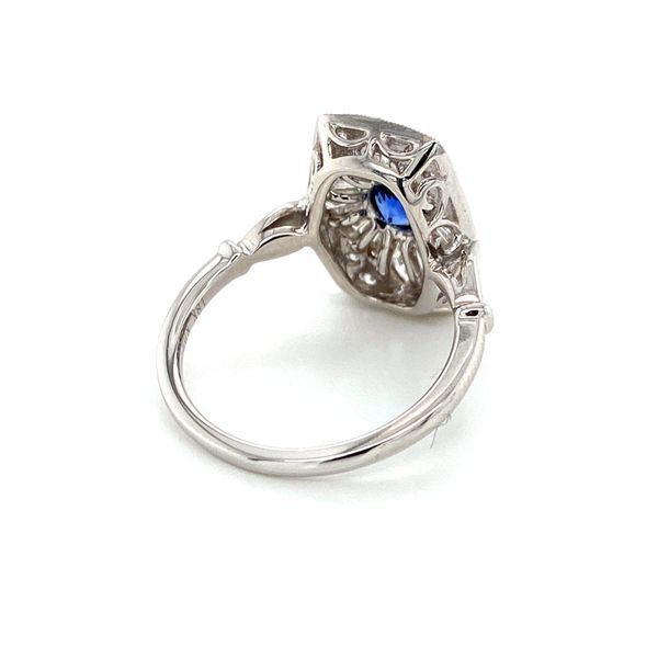 Vintage Style Halo Sapphire Ring Image 4 David Douglas Diamonds & Jewelry Marietta, GA