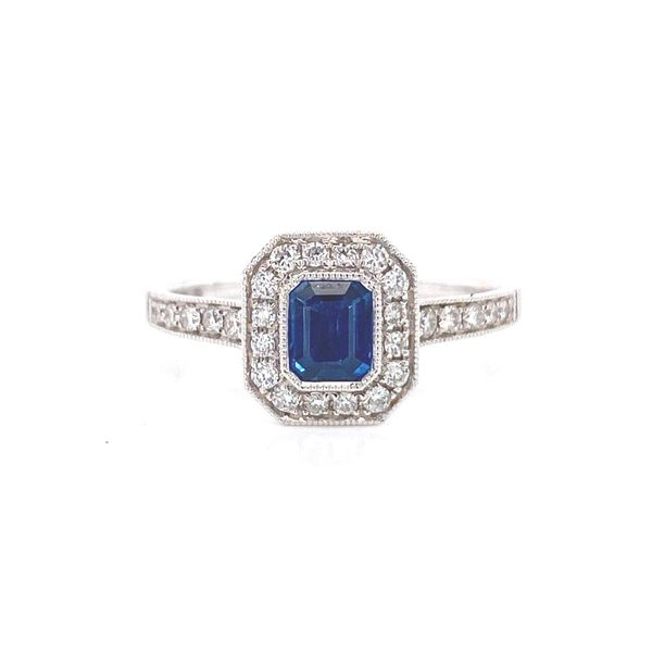 18k Sapphire Halo Ring David Douglas Diamonds & Jewelry Marietta, GA