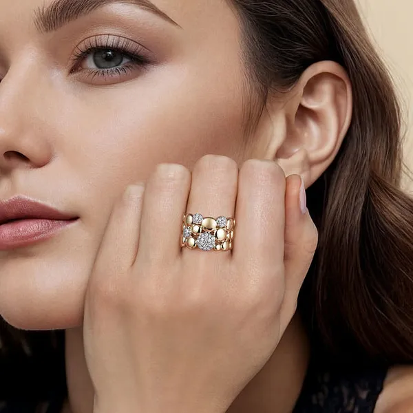 Wide Bujukan Pave Ring