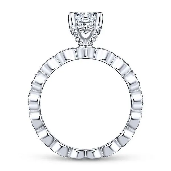 14k Vintage Scallop Style Engagement Ring