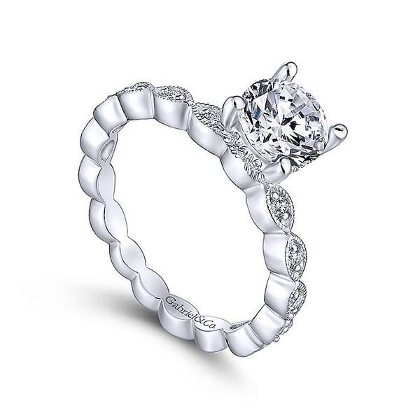 14k Vintage Scallop Style Engagement Ring Image 3 David Douglas Diamonds & Jewelry Marietta, GA