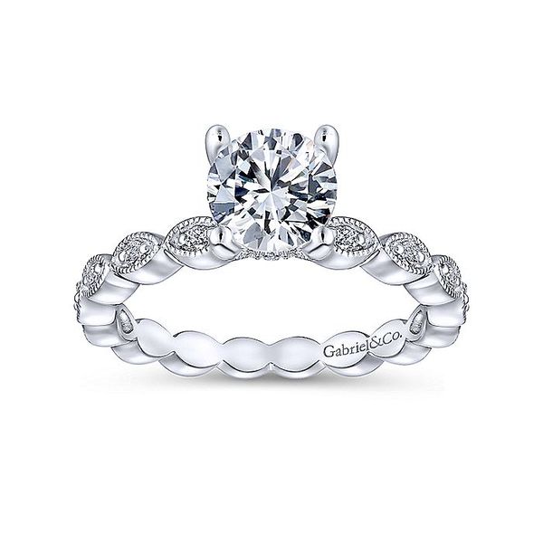 14k Vintage Scallop Style Engagement Ring Image 4 David Douglas Diamonds & Jewelry Marietta, GA