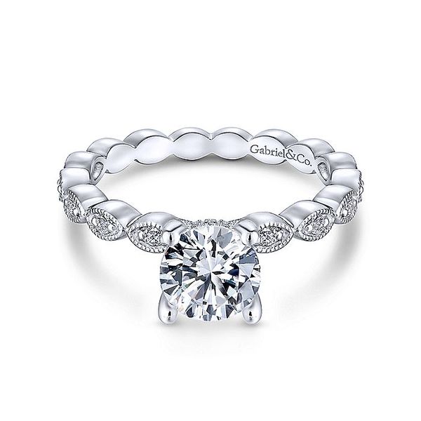 14k Vintage Scallop Style Engagement Ring David Douglas Diamonds & Jewelry Marietta, GA