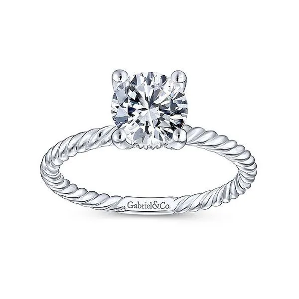 14k Rope Solitaire Engagement Ring