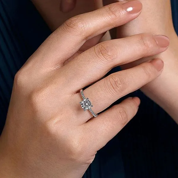 14k Rope Solitaire Engagement Ring
