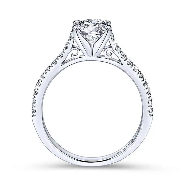 14k Solitaire Cathedral Style Engagement Ring