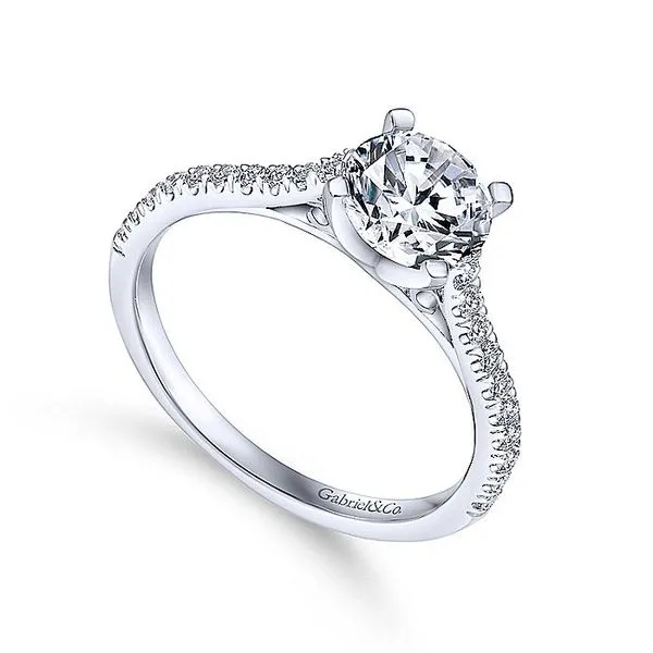 14k Solitaire Cathedral Style Engagement Ring