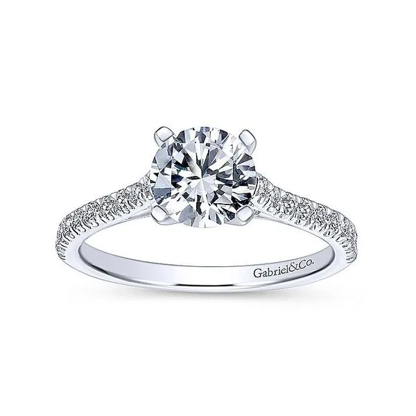 14k Solitaire Cathedral Style Engagement Ring