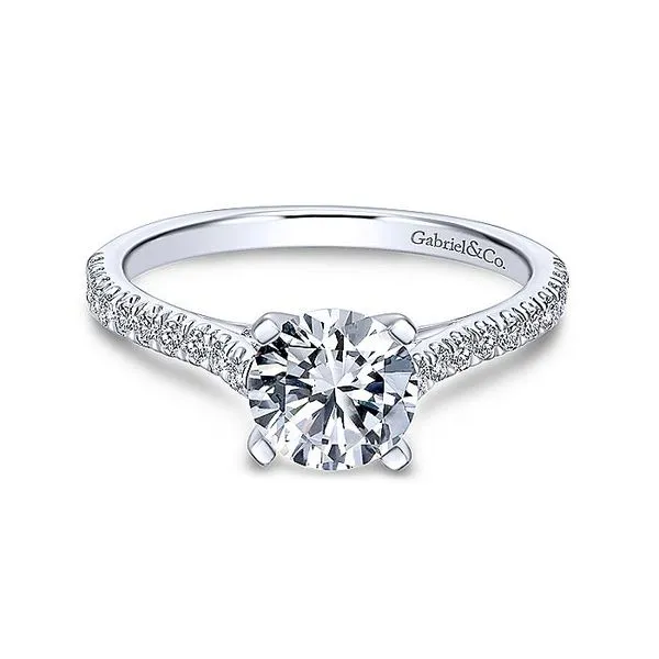 14k Solitaire Cathedral Style Engagement Ring similar item image