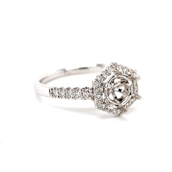 18k Hexagon Halo Engagement Ring Image 2 David Douglas Diamonds & Jewelry Marietta, GA