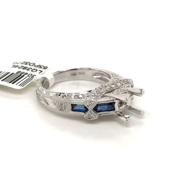 18k White Gold Diamond & Sapphire Engagement Ring Image 2 David Douglas Diamonds & Jewelry Marietta, GA