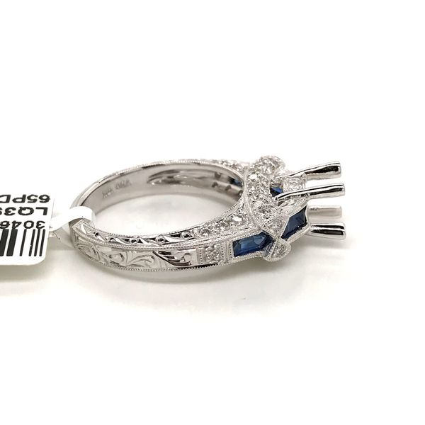 18k White Gold Diamond & Sapphire Engagement Ring Image 3 David Douglas Diamonds & Jewelry Marietta, GA