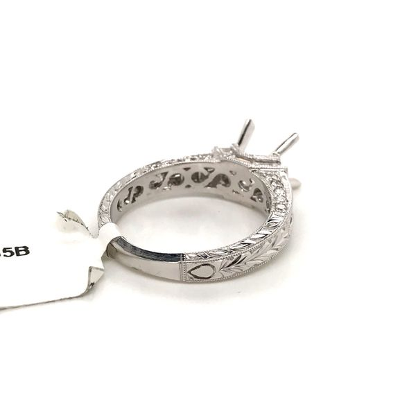 18k White Gold Engraved Style Engagement Ring Image 4 David Douglas Diamonds & Jewelry Marietta, GA