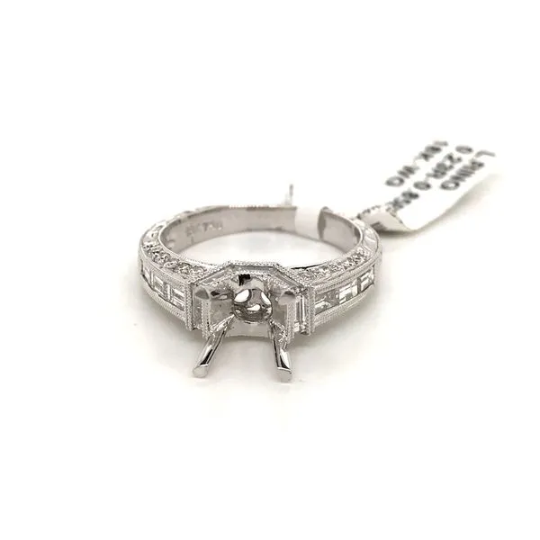 18k White Gold Engraved Style Engagement Ring David Douglas Diamonds & Jewelry Marietta, GA