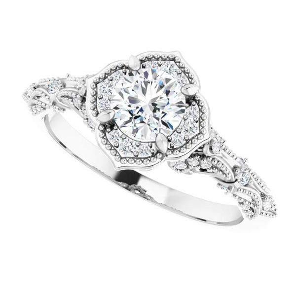 14k Vintage Halo Engagement Ring Image 5 David Douglas Diamonds & Jewelry Marietta, GA