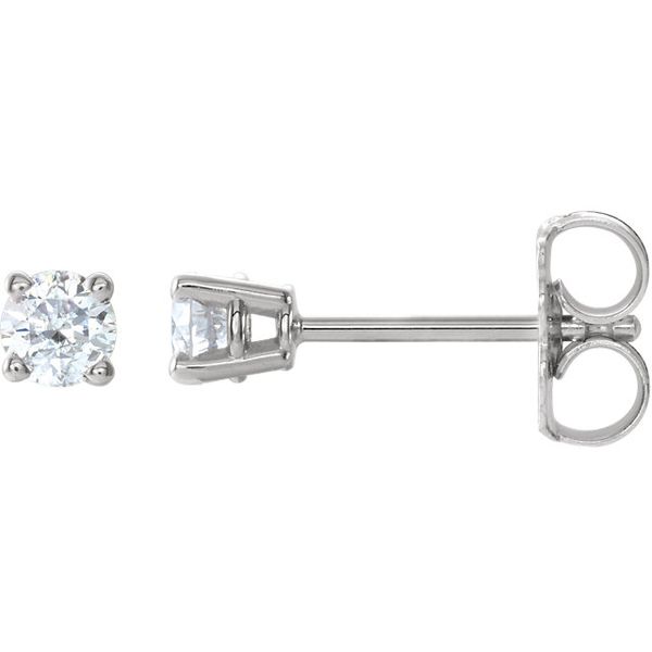 14k White 1/4 CTW Diamond Earrings | Value Image 2 David Douglas Diamonds & Jewelry Marietta, GA