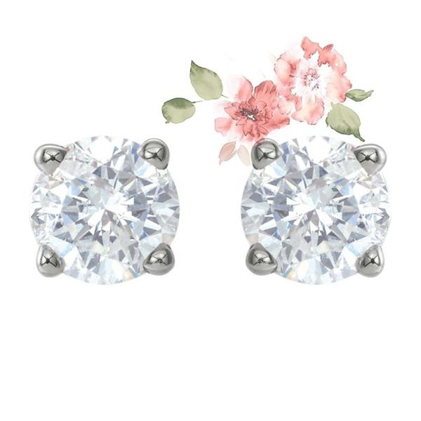 14k White 3/4 CTW Lab Grown Diamond Earrings David Douglas Diamonds & Jewelry Marietta, GA