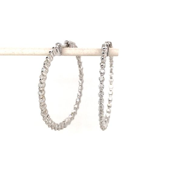 18k White Gold Diamond Hoop Earrings David Douglas Diamonds & Jewelry Marietta, GA