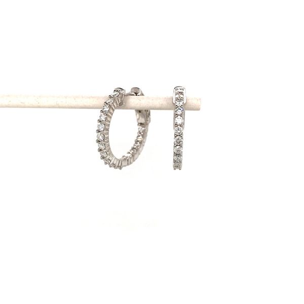 18k White Gold Diamond Hoop Earrings David Douglas Diamonds & Jewelry Marietta, GA