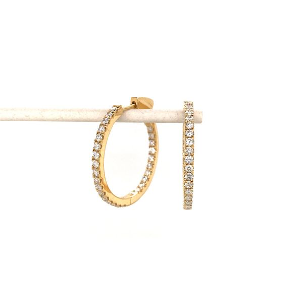 18k Yellow Gold Diamond Hoop Earrings David Douglas Diamonds & Jewelry Marietta, GA