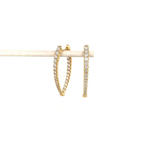 18k Yellow Gold Diamond Hoop Earrings David Douglas Diamonds & Jewelry Marietta, GA