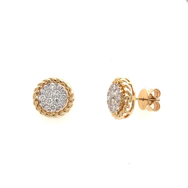 18k Yellow & White Gold Diamond Earrings Image 2 David Douglas Diamonds & Jewelry Marietta, GA