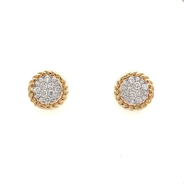 18k Yellow & White Gold Diamond Earrings David Douglas Diamonds & Jewelry Marietta, GA
