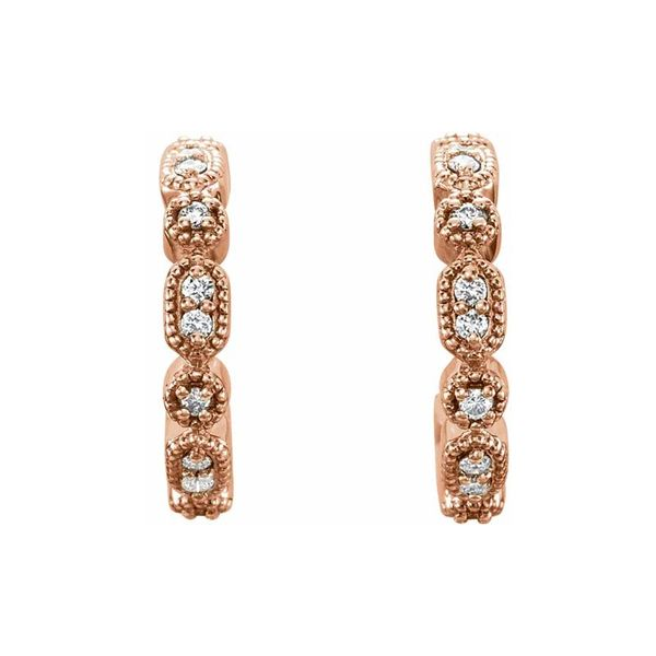 14k Diamond Hoop Earrings | 13mm Image 2 David Douglas Diamonds & Jewelry Marietta, GA