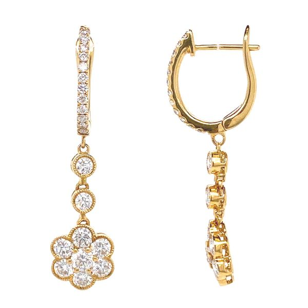 18k Cluster Dangle Earrings David Douglas Diamonds & Jewelry Marietta, GA