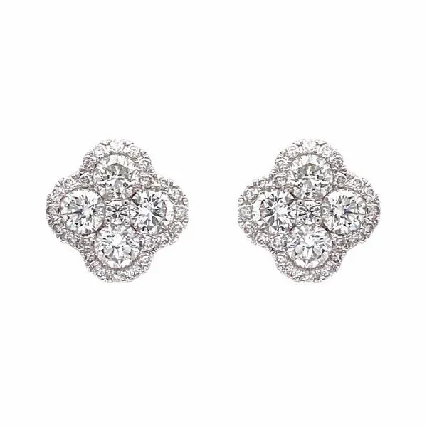 18k Cluster Halo Earrings Image 2 David Douglas Diamonds & Jewelry Marietta, GA