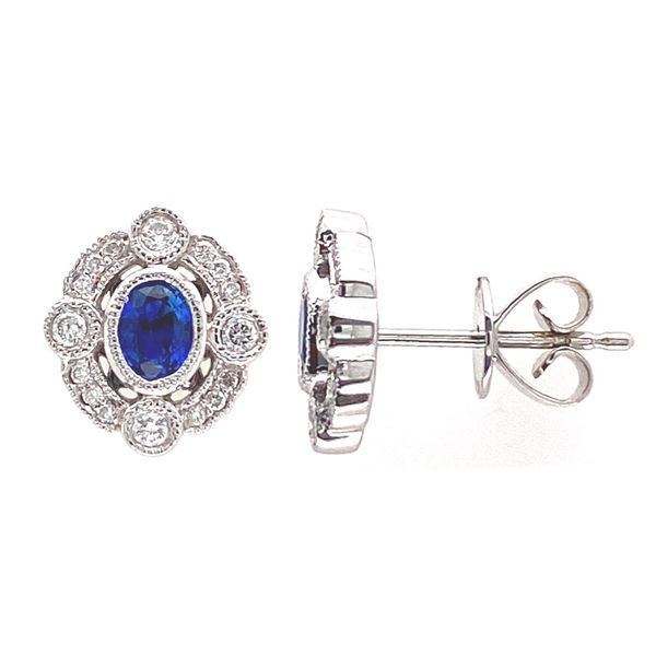 18k Vintage Style Halo Earrings David Douglas Diamonds & Jewelry Marietta, GA