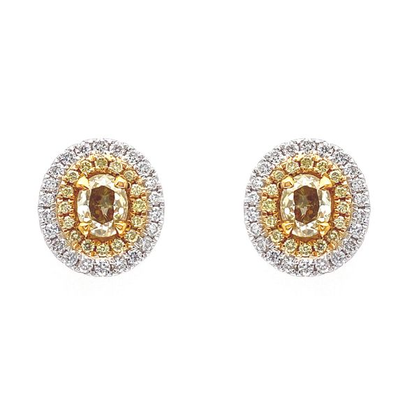 18k Double Halo Diamond Earrings Image 2 David Douglas Diamonds & Jewelry Marietta, GA