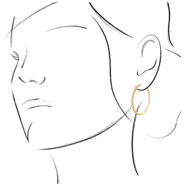 18k Diamond Hoop Earrings | 35 mm Image 3 David Douglas Diamonds & Jewelry Marietta, GA