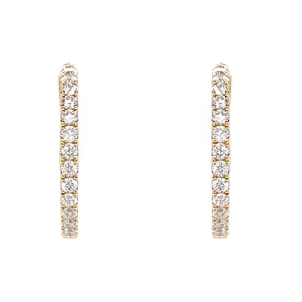 18k Diamond Hoop Earrings | 19 mm Image 2 David Douglas Diamonds & Jewelry Marietta, GA