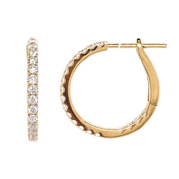 18k Diamond Hoop Earrings | 19 mm David Douglas Diamonds & Jewelry Marietta, GA