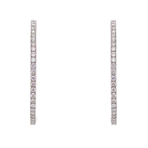 18k Diamond Hoop Earrings | 40 mm Image 2 David Douglas Diamonds & Jewelry Marietta, GA