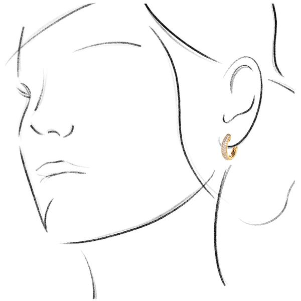 18k Pave Diamond Hoop Earrings | 18 mm Image 3 David Douglas Diamonds & Jewelry Marietta, GA