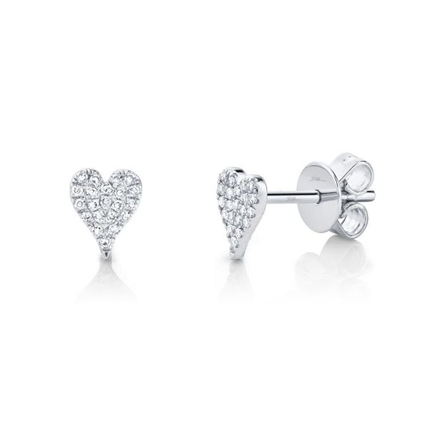 AMOR 0.10 CT. DIAMOND PAVE HEART STUD EARRINGS - MINI David Douglas Diamonds & Jewelry Marietta, GA