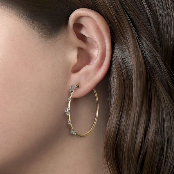 Diamond Hoop Earrings | 40mm Image 2 David Douglas Diamonds & Jewelry Marietta, GA