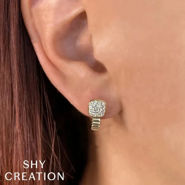 14k Pave Hoop Earrings | 15mm Image 2 David Douglas Diamonds & Jewelry Marietta, GA