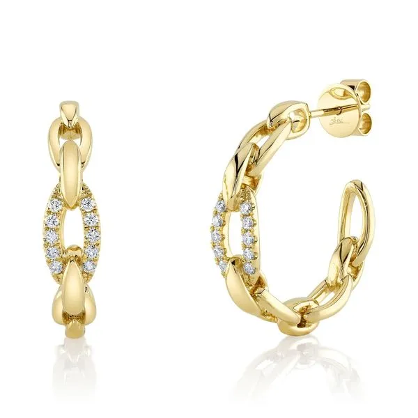 14k Link Hoop Earrings | 25mm