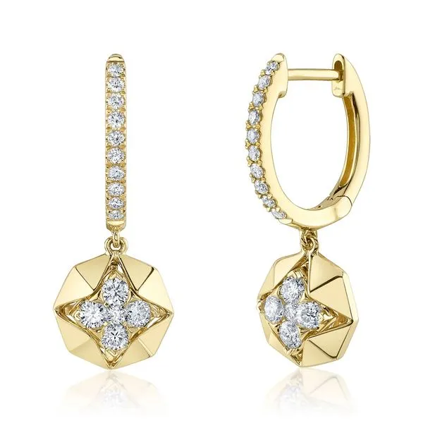 14k Dangle Hoop Earrings | 12mm