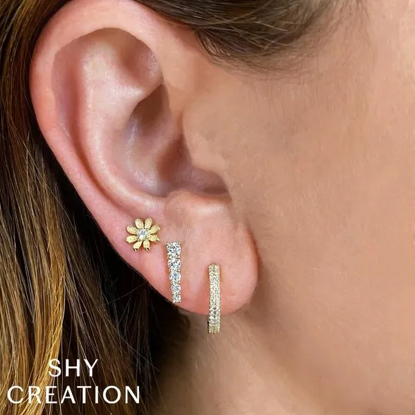 14k Flower Earrings Image 2 David Douglas Diamonds & Jewelry Marietta, GA