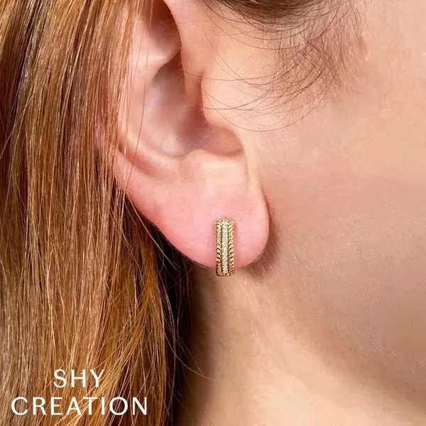 14k Wide Hoop Earrings | 13mm