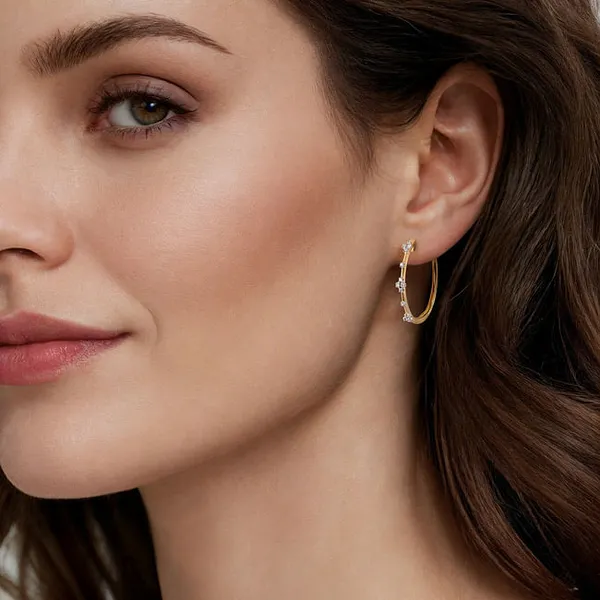 Cluster Hoop Earrings | 20mm