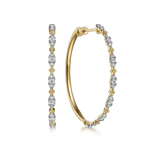 Diamond Hoop Earrings | 40mm