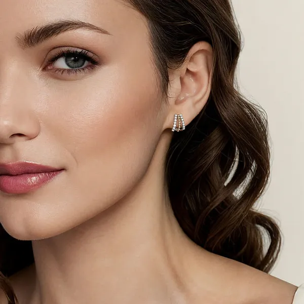 Multi Row J Earrings