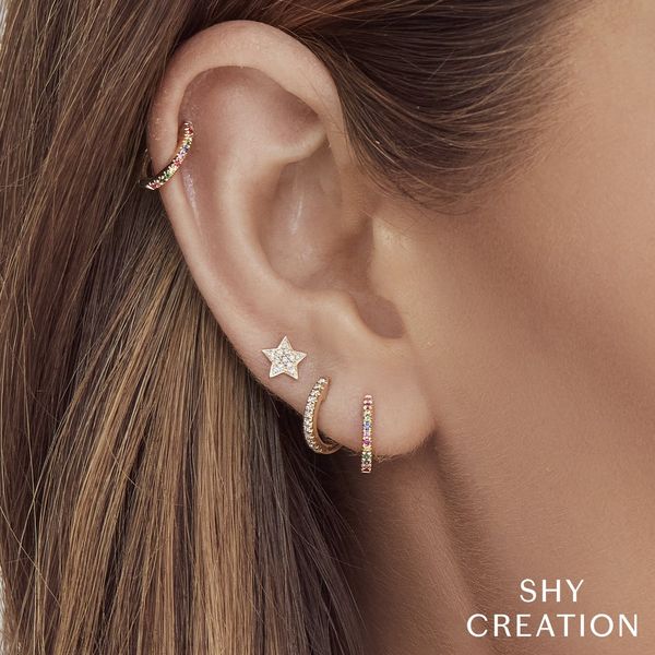 Pave Mini Star Earrings Image 3 David Douglas Diamonds & Jewelry Marietta, GA