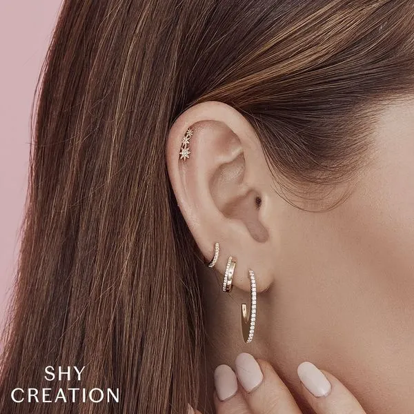 Classic Diamond Huggie Earrings | 9mm